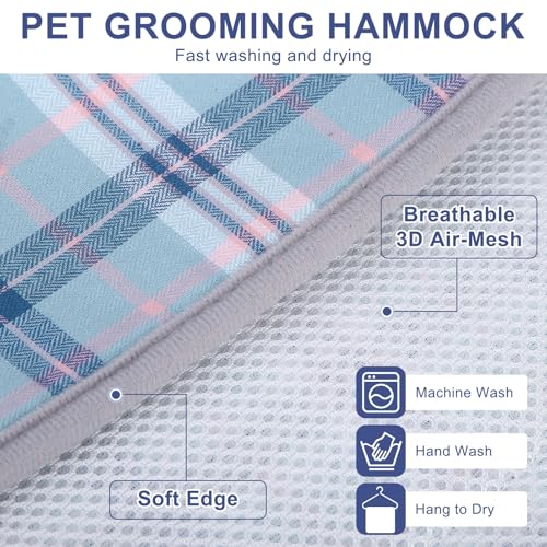 Large Dog Grooming Hammock Harness (L (Leg Spacing: 10.6-15" / Max W: 60lbs) / Blue)