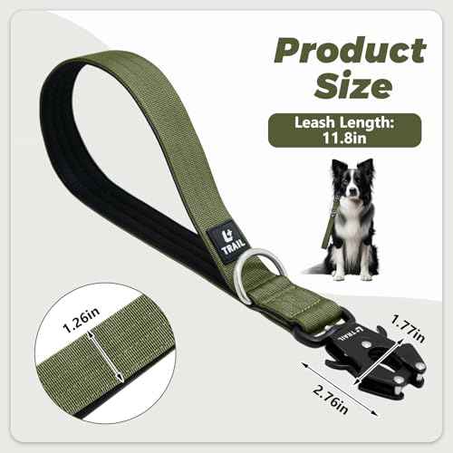 14 Inch Traffic Dog Leash with Padded Handle (Army Green)