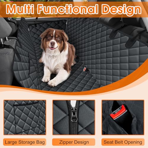 Waterproof Dog Car Seat Cover for Back Seat (Black / Small,Standard)