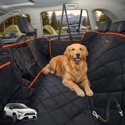 Luxury Dog Car Seat Cover for Back Seat Breathable Mesh Window Dog Hammock for Car 4 (Standard / BLACK)