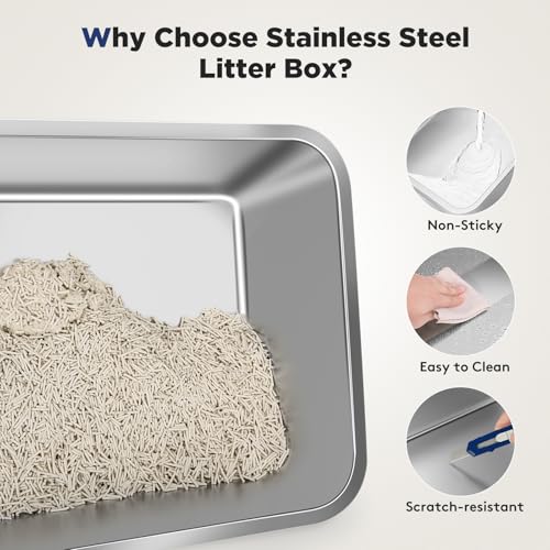 Stainless Steel Litter Box with Lid (X-large / Green)