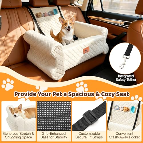 Dog Car Seat for Medium (White)