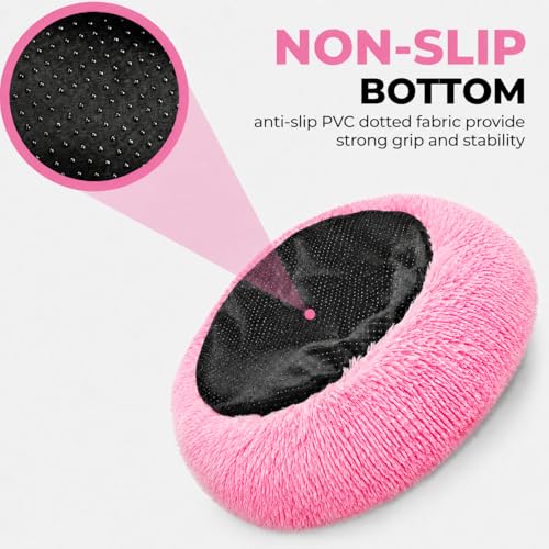 Cat Beds for Indoor Cats (Gradient Pink / 23.00" x 23.00" x 7.00")