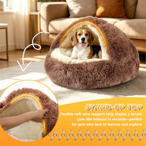 Hooded Donut Bed (Bandhnu Coffee / Large 27.5'')