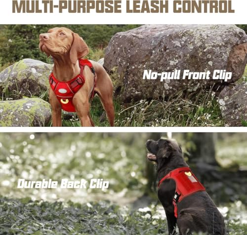 Dog Harness for Small Medium Dogs (Red / S(Neck:14-21",Chest:20-31"),18-35 lbs)