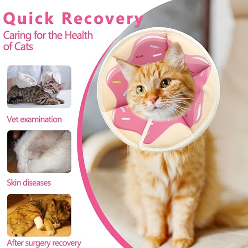 Soft Adjustable Cat Cone Collar (Pink / Small)
