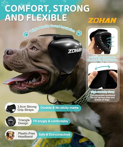 DG02 Dog Ear Muffs Noise Protection (Black-m+-gel Earpads)