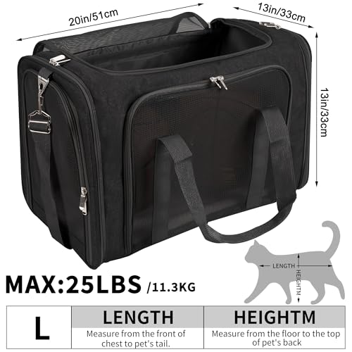 Soft Sided Cat (BLACK / 20"L x 13"W x 13"H)