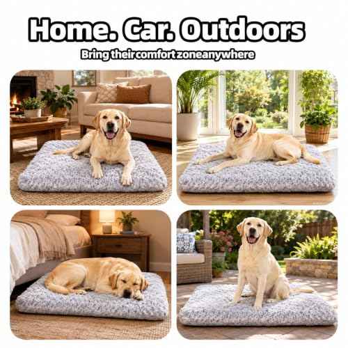 Extra Large Dog Bed (Light Grey / 47"L x 31"W x 4"Th)