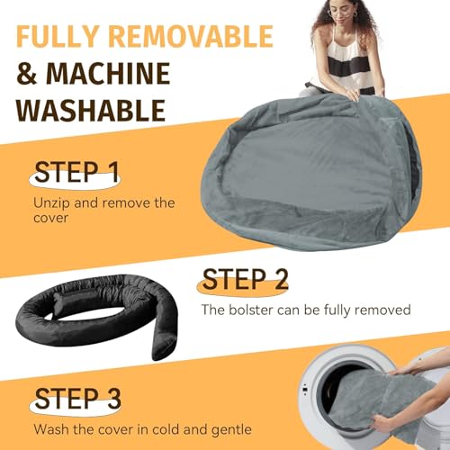 Waterproof Orthopedic Dog Bed for Medium Dogs (Grey / 35"L x 25"W x 7"Th)