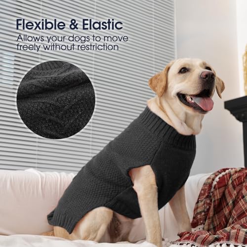 Dog Sweater Large Size Dog (X-Large(Chest:24.4 in) / Grey)