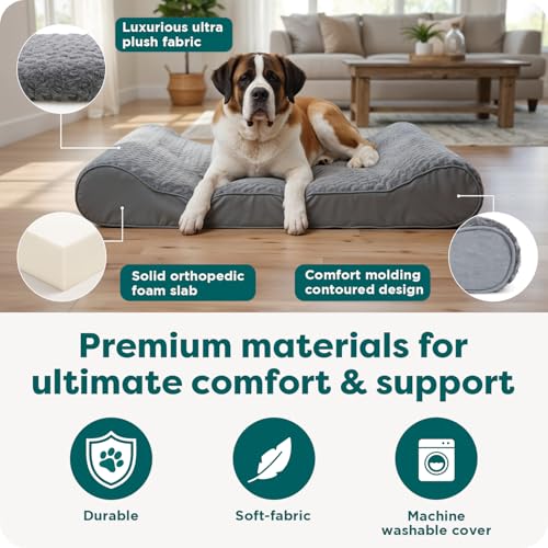 Orthopedic Dog Bed for Large Dogs (Giant/XXXL / Gray)