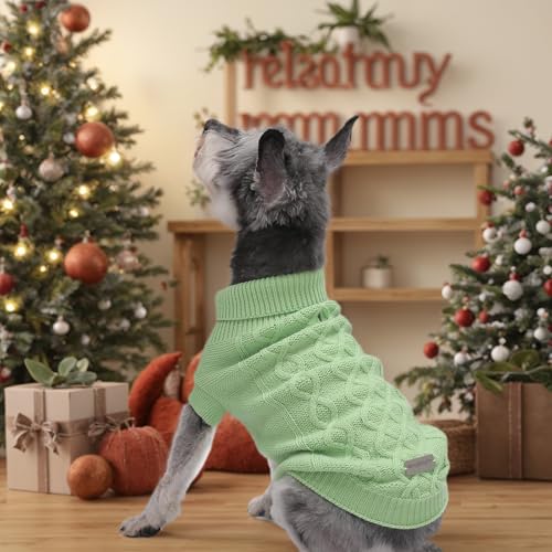 Small Dog Sweaters (green / Medium)