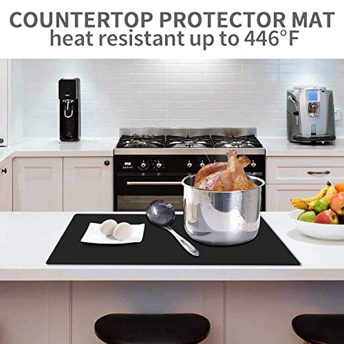 Food Grade Silicone Mats for Kitchen Counter (01-black / 23.6"L x 15.7"W)