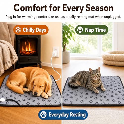 Cat Heating Pad 18'' × 18'' Self (Dark grey / Medium)