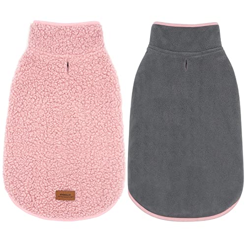Sherpa Dog Coat Reversible Dog Jackets for Medium Dogs (X-Large (22-28lbs) / 1# Pink)