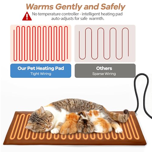Cat Heating Pad for Bed Wamming (21.65"L x 13.77"W / Grey)