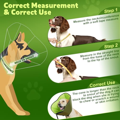 Soft Dog Cone After Surgery (Green / S (Neck:8"-10.6"))
