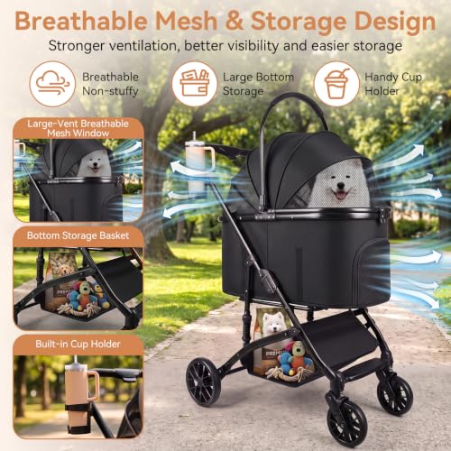 Heavy Duty Pet Stroller (Black)