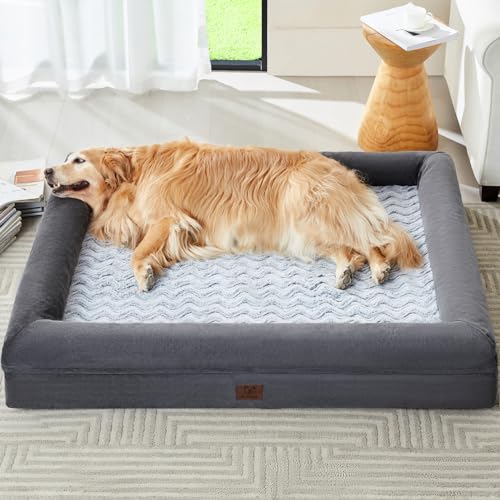 XXL Extra Large Orthopedic for Senior Dog BedComfy Sleeping (Dark Gery / XX-L (45x35x7in))