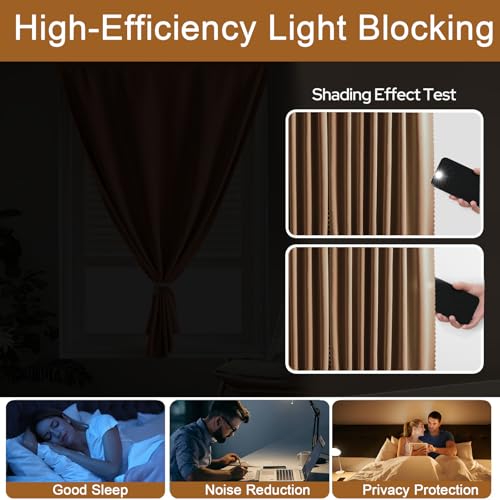 Self Adhesive Curtain (47"W x 96"L (Pack of 1) / Brown)