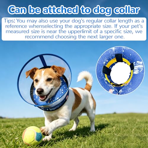 Inflatable Dog Cone Collar with Anti (Starry Sky / M(Neck:6.5-9''))