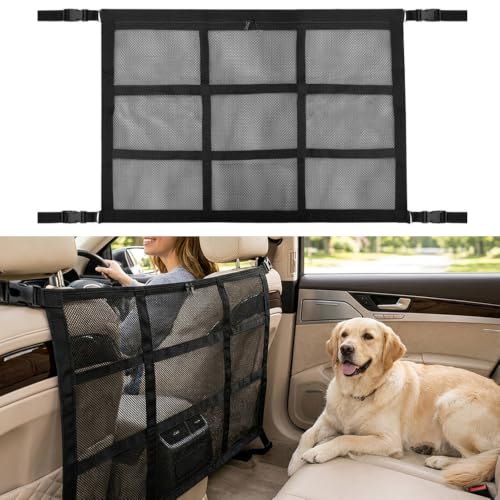 Dog Car Barrier for SUV Truck Sedan Mesh Pet Barrier with Extended Side Flaps
