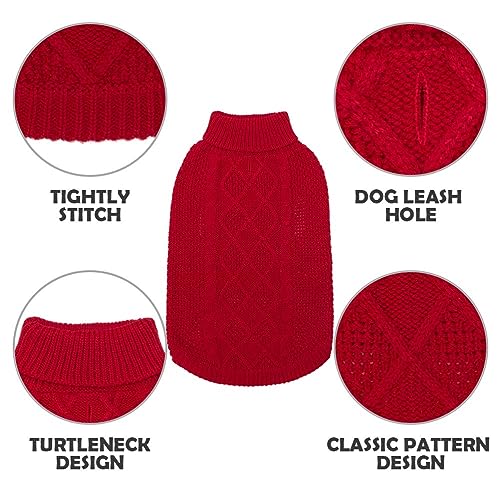 Turtleneck Dog Sweater (Small/Medium / Red)
