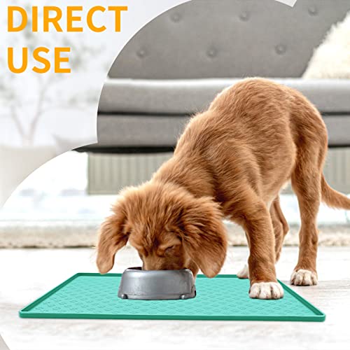 Pet Placemat for Dog and Cat (18"L x 12"W / Green)