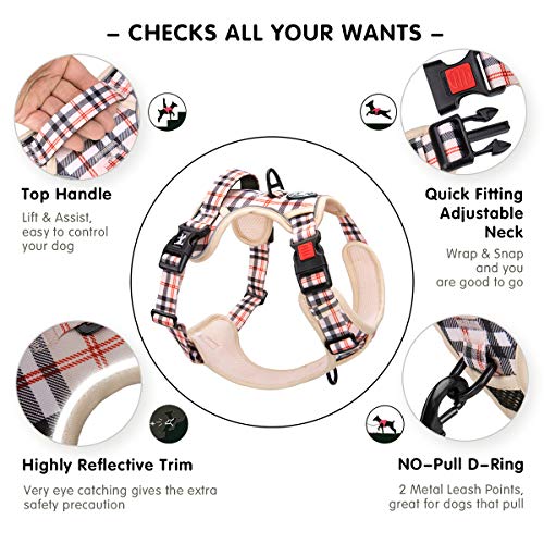 Plaid Dog Harness Small (S / Checkered Beige)