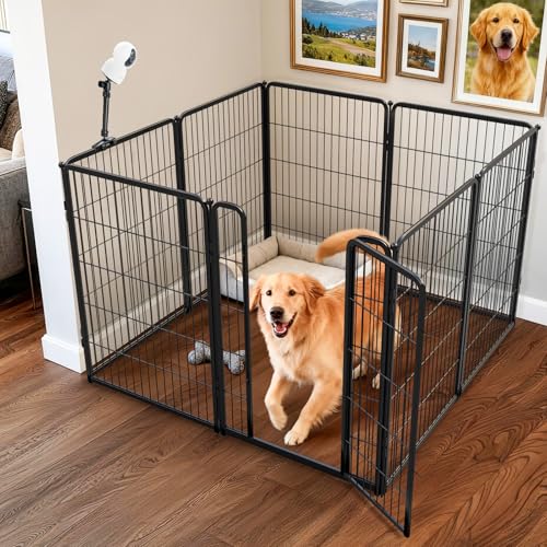 Homeplus Indoor Dog Playpen with Camera Mount (Black / 40"H)