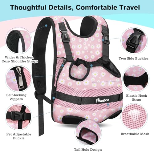 Pet Front Carrier Backpacks for Small Medium Dogs (AA-Pink Daisy / Medium (Pack of 1))