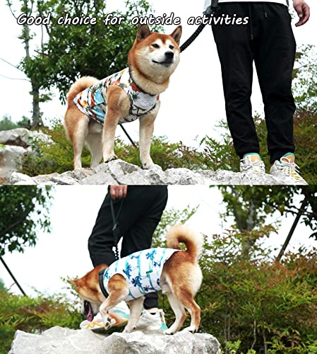 Hawaiian Dog Shirts (Blue+Yellow / XX-Large)