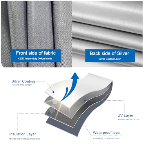 100% Blackout Window Cover Magnetic Blackout Curtains (Grey / 57"W x 118"H)
