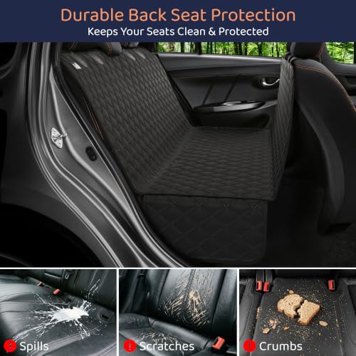 Dog Car Seat Cover for Back Seat (Black / Standard (58"x54"))