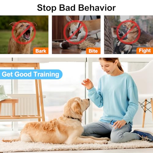 Dog Bark Deterrent Devices Anti Barking Device for Dogs Ultrasonic Bark Stopper Portable Dog Training Tool Indoor Outdoor Up to 50ft Correct Bad Behavior of Own or Neighbor's Dog (Blue / 1 Pack)