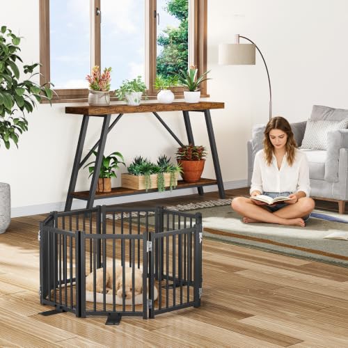 2 Pack Short Dog Gate Indoor (Black / 4 Panel-16''H (2Pack))