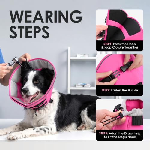 Large Dog Cone Collar (PinkGrey / X-Large)