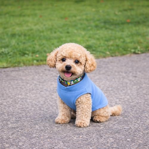 Dog Fleece Vest Sweater with Leash Ring (M (6-10lbs) / Blue)