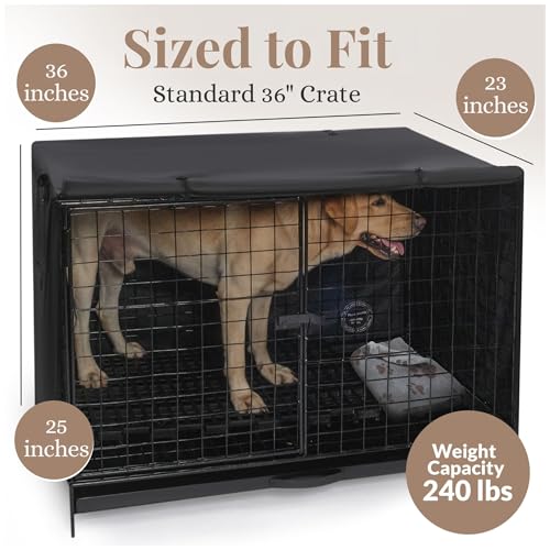 Dog Crate Cover 36 inch (Black / 36.0"L x 23.0"W x 25.0"H)