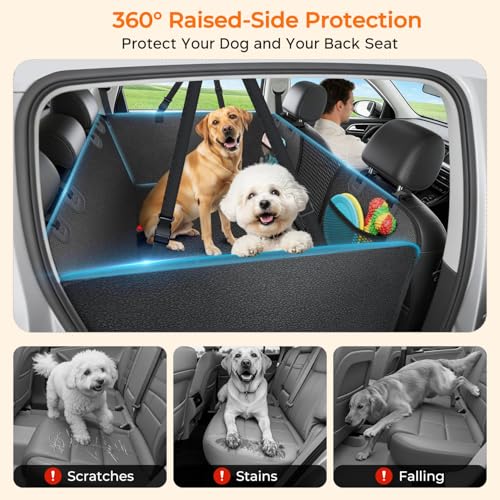 PU Leather Dog Back Seat Extender for Full (Matte Black / XL - Full Size Crew Cab Truck)