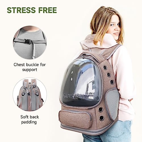 Cat Backpack Carrier Large Space Bubble Backpack up to 12lbs Khaki (Khaki)