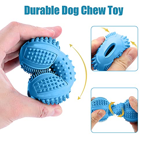Dog Chew Toys 3 Pack for Aggressive Chewers (Blue-Green-Orange)