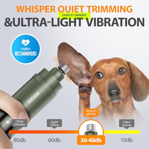 Dog Nail Grinder with 4 LED Lights (Matte Green)