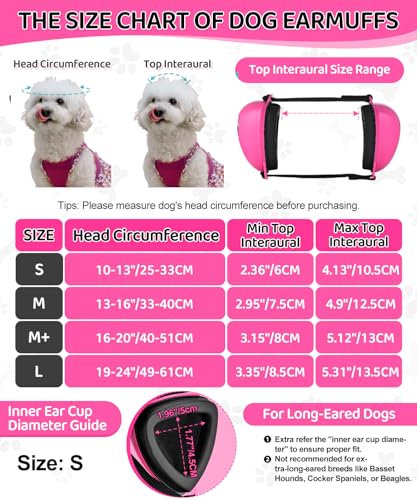 DG02 Dog Ear Muffs Noise Protection (Fuchsia-small-normal Earpads)