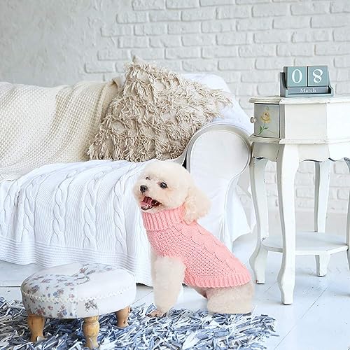 Turtleneck Dog Sweater (X-Small / Flesh Pink)