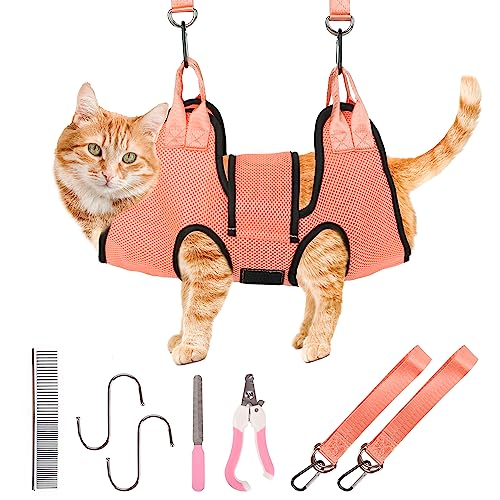 Cat Grooming Hammock Kit (XS (12 LB Max) / Orange)