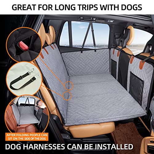 Hard Bottom Dog Car Seat Cover for Back Seat (Grey / For Car/SUV/Small Truck)