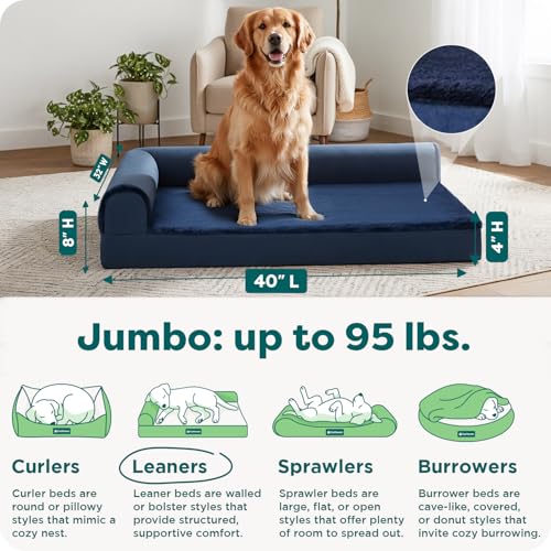 Orthopedic Dog Bed for Large Dogs w (Jumbo / Deep Sapphire)