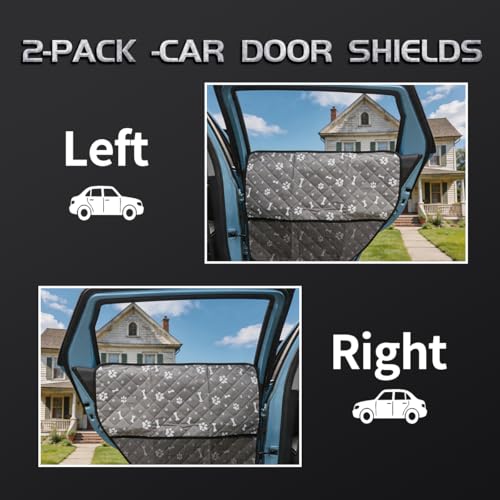 Dog Car Door Protector Protects The Door from Scratches By Dogs 2 Packs of Thickened 29X22 Inch PU Material Waterproof Door Panel Cover for Sedans Family Cars and Small SUVs